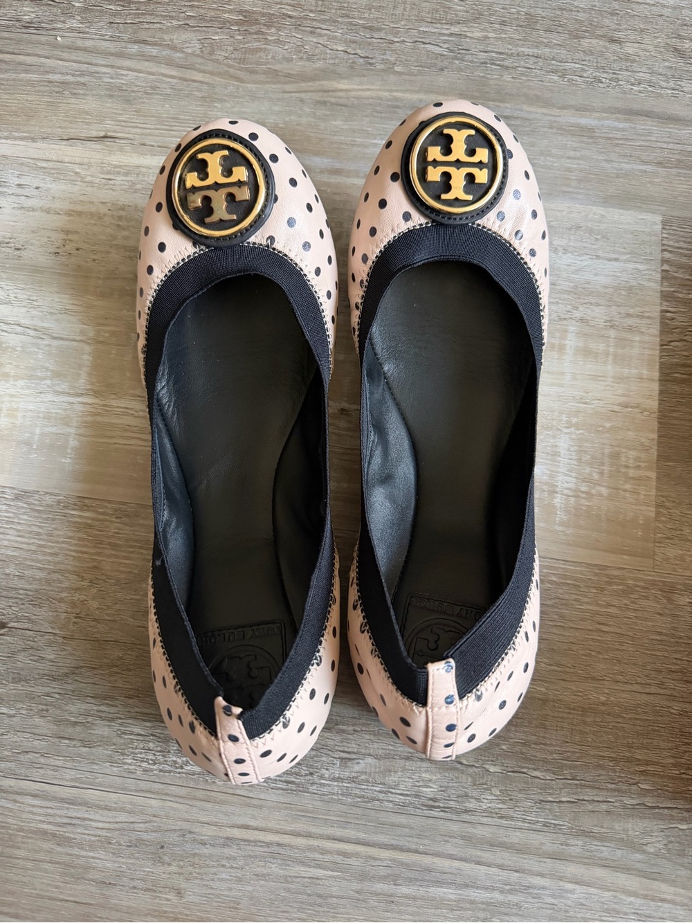 Tory Burch Pink Polka Dot Reva Ballet Flats